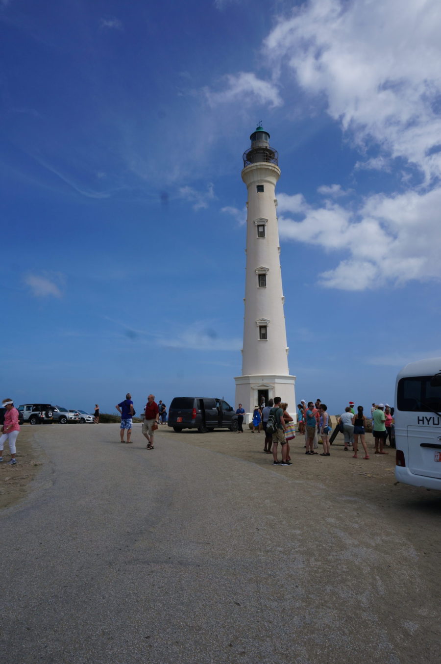 I like the clouds and the California Lighthouse in Aruba